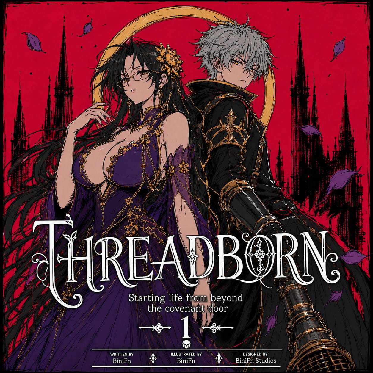 Threadborn Volume 1 cover variant with blue dress
